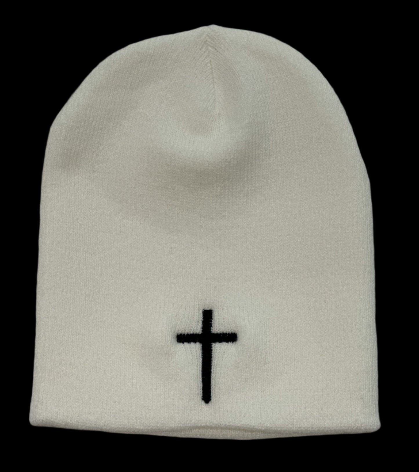 Cross Beanie - White