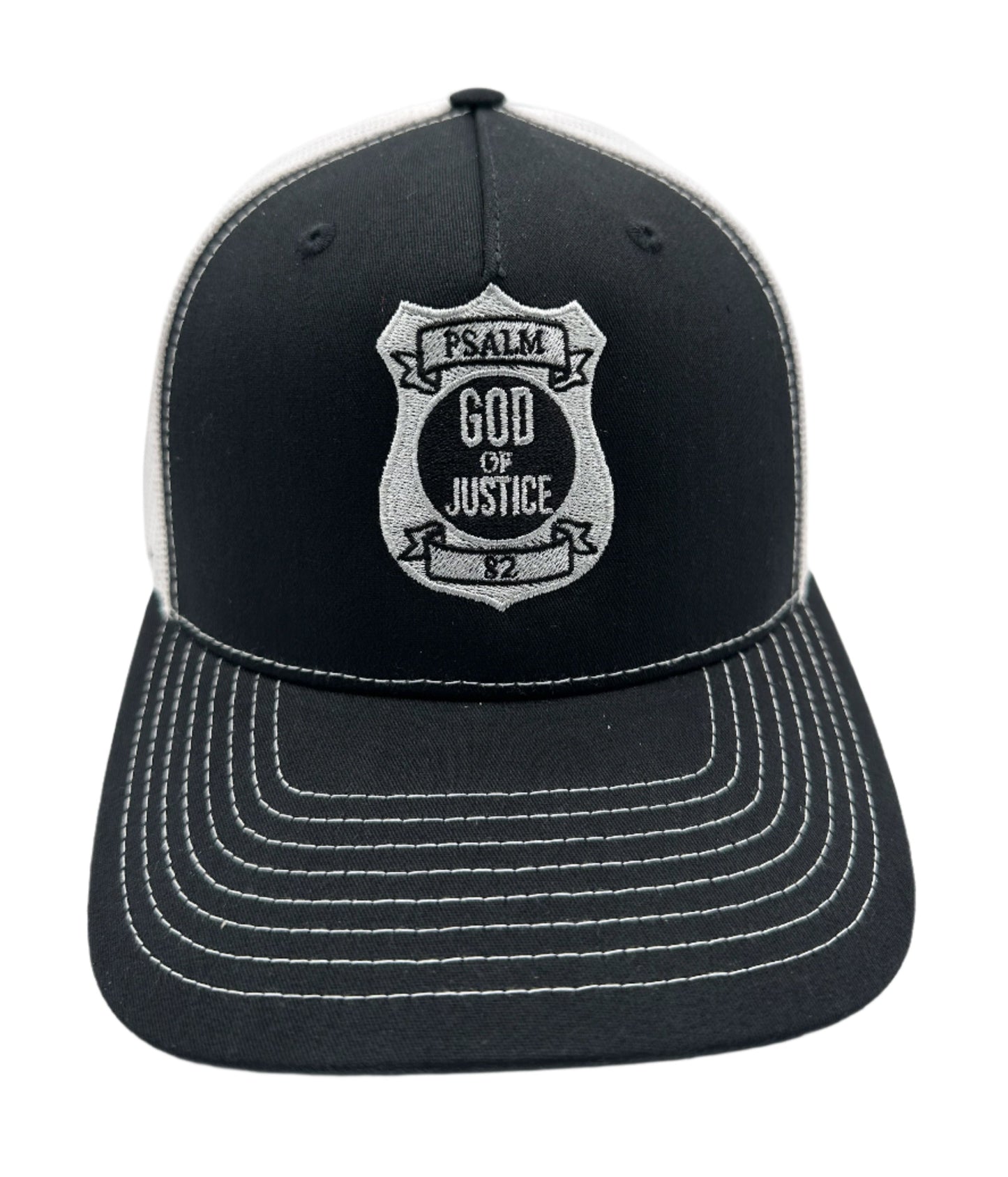 Psalm 82 God of Justice Black/White Trucker Hat