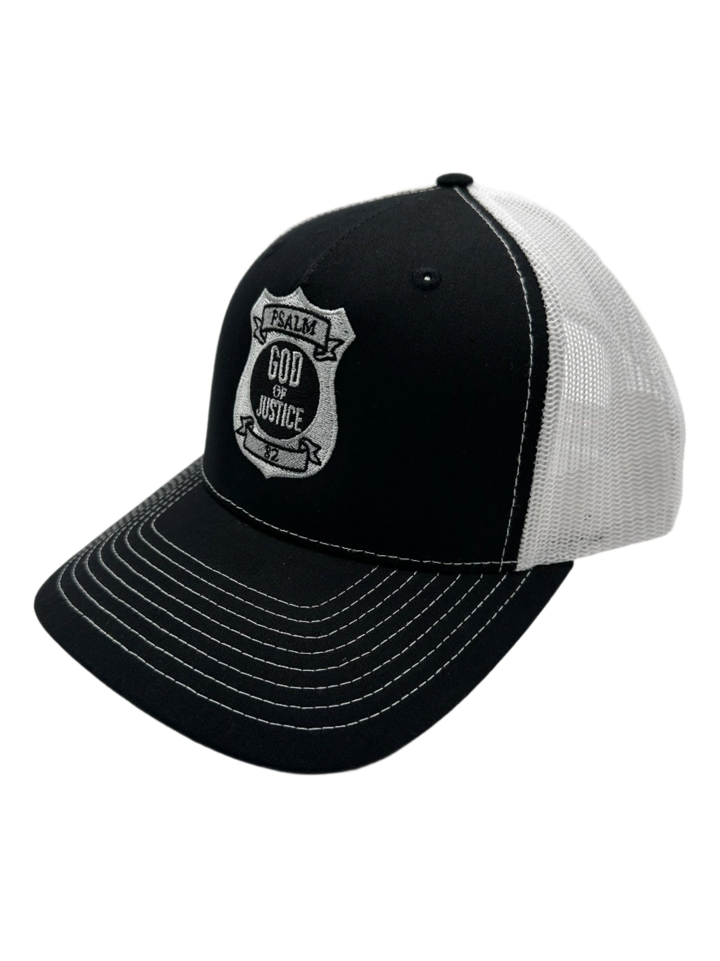 Psalm 82 God of Justice Black/White Trucker Hat