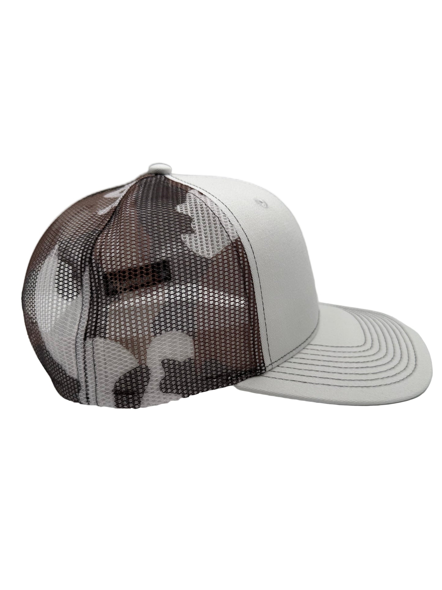 3 Nails Cross - White/Brown/Camo Trucker Hat