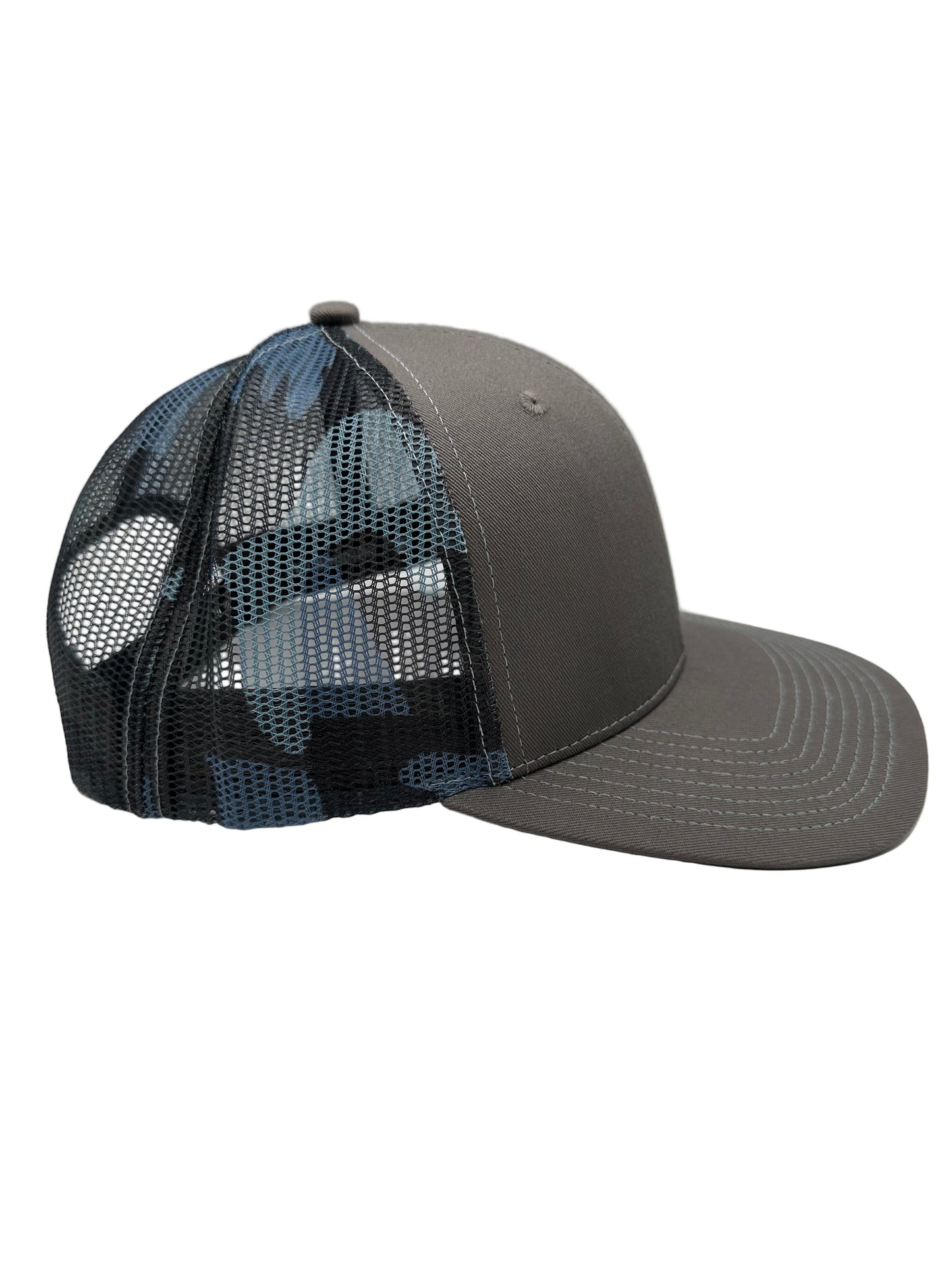 3 Nails Cross - Charcoal/Blue/Camo Trucker Hat