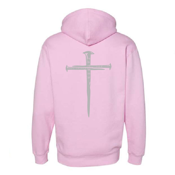 3 Nails & Cross - Pink Hoodie