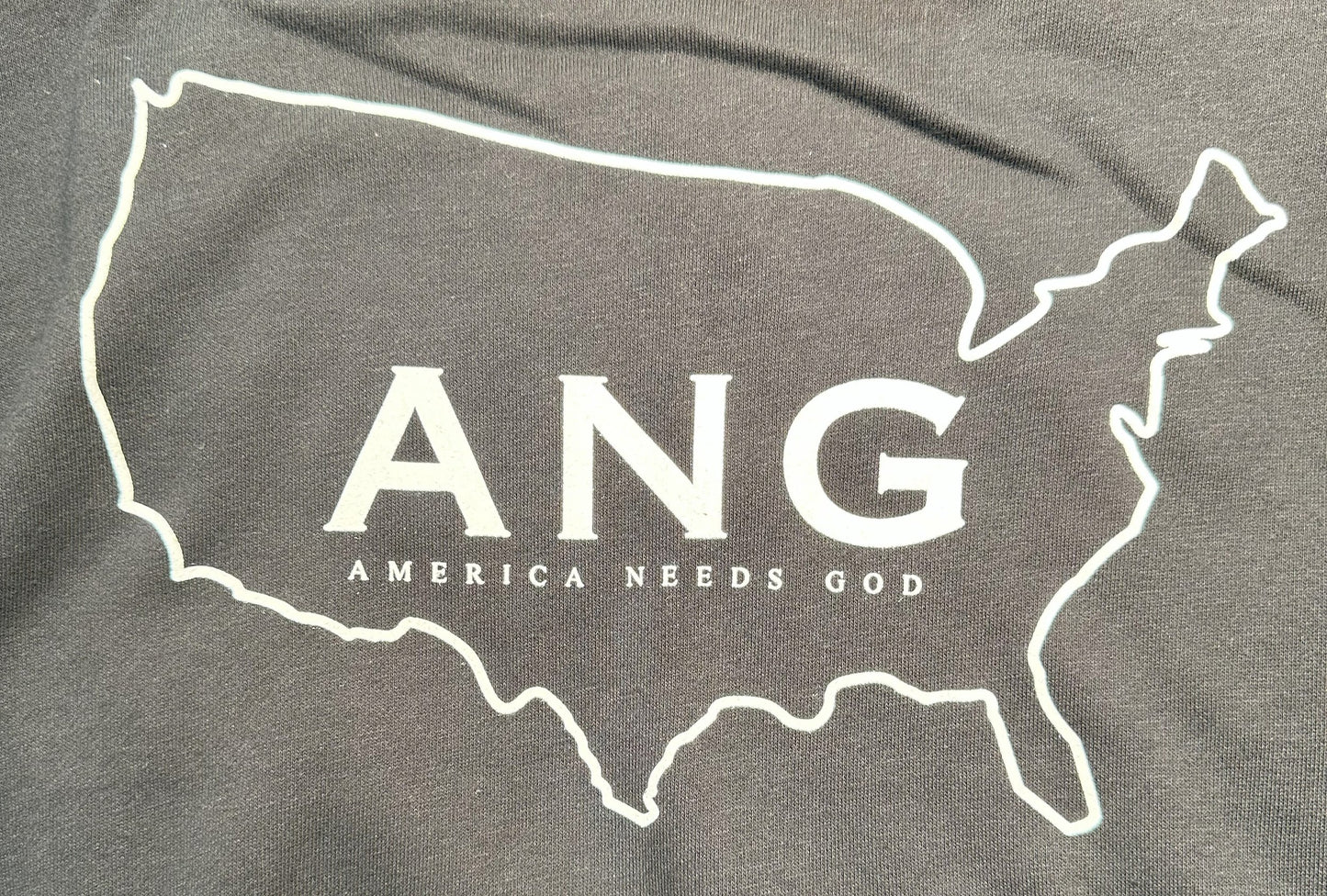 America Needs God Zip Up Hoodie - Black - White Letters