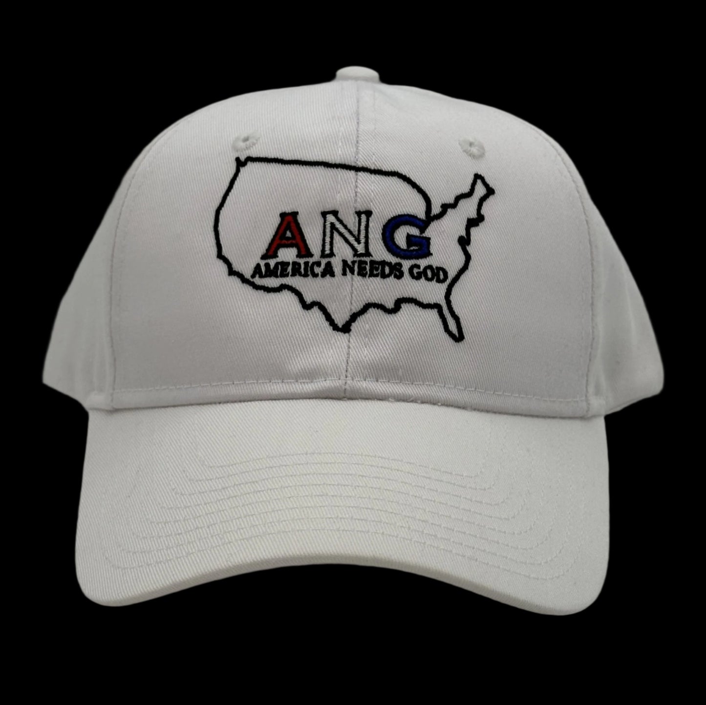 America Needs God Hat - White- Red/White/Blue Letters