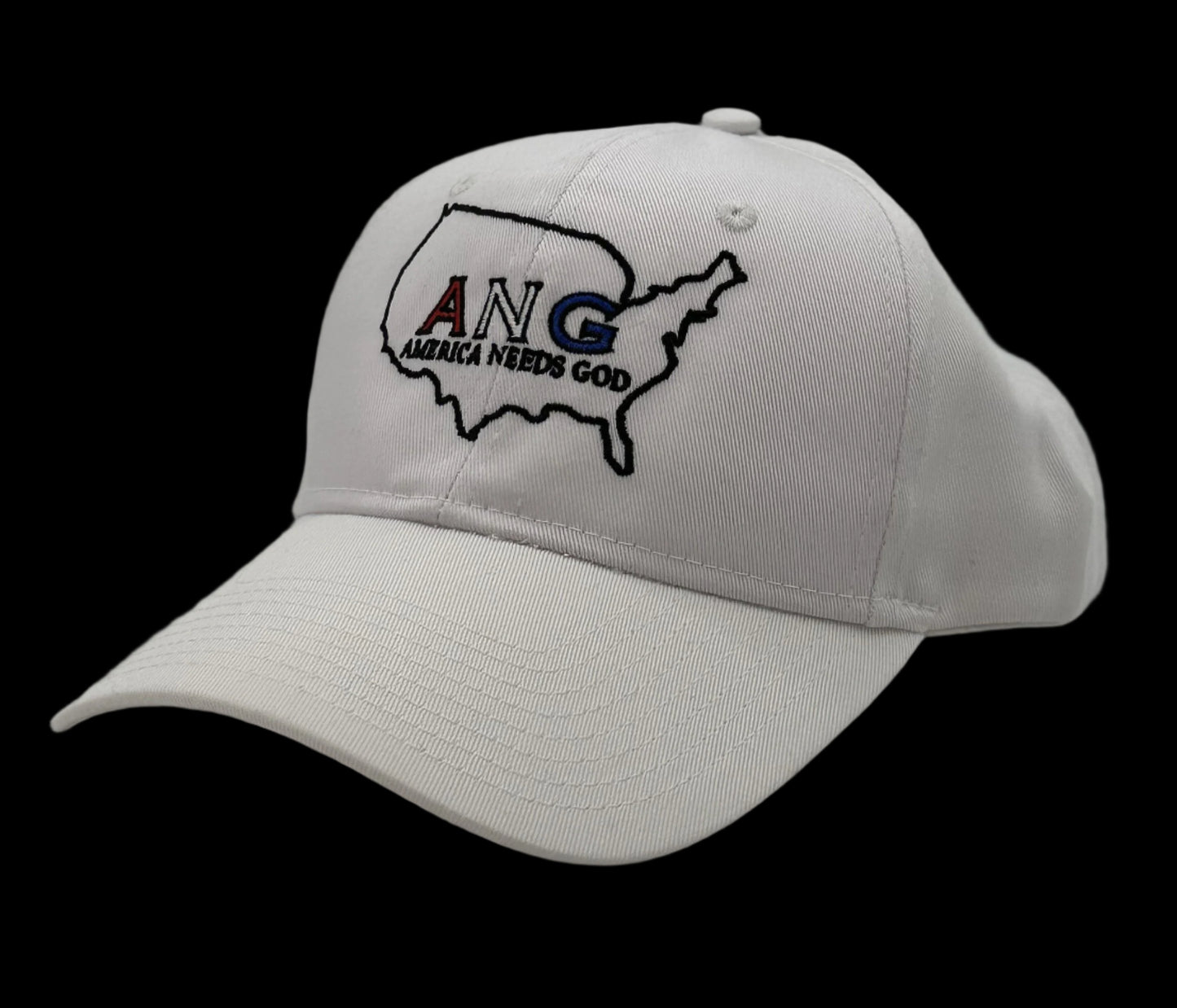 America Needs God Hat - White- Red/White/Blue Letters