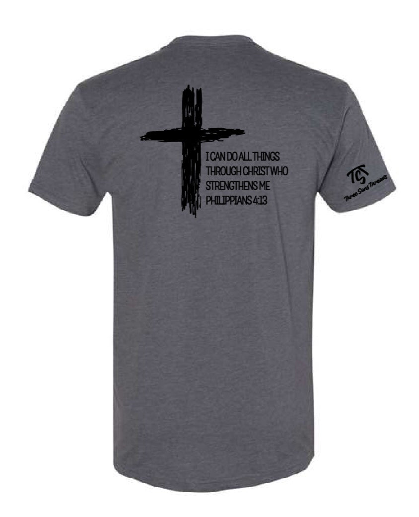 Philippians 4:13 Heather Heavy Metal Shirt