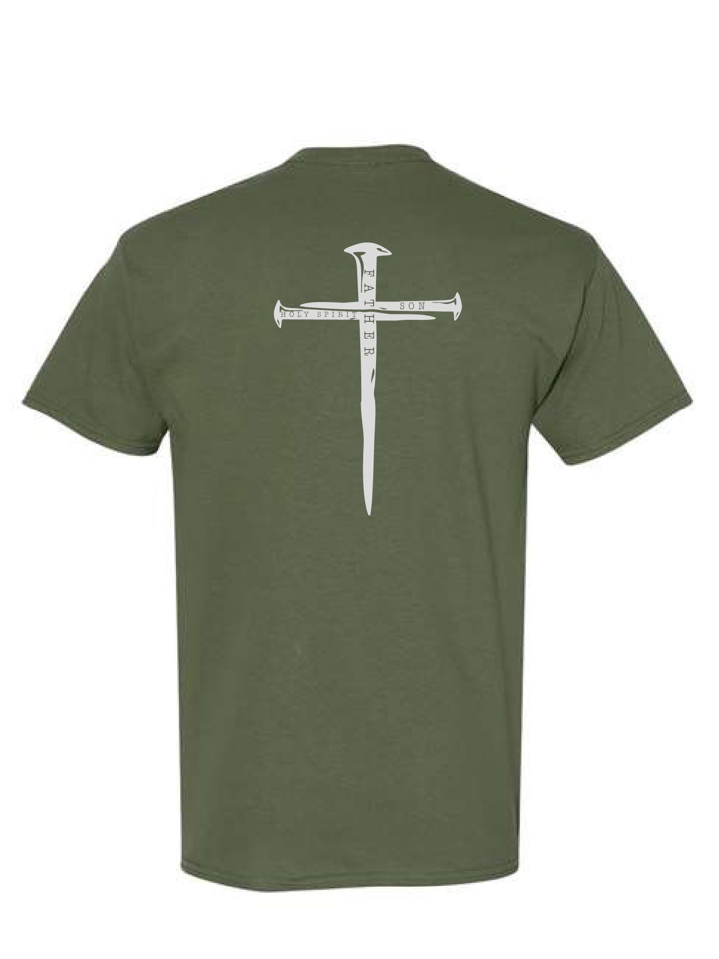 3 Nails Front & Back - Military Green Shirt