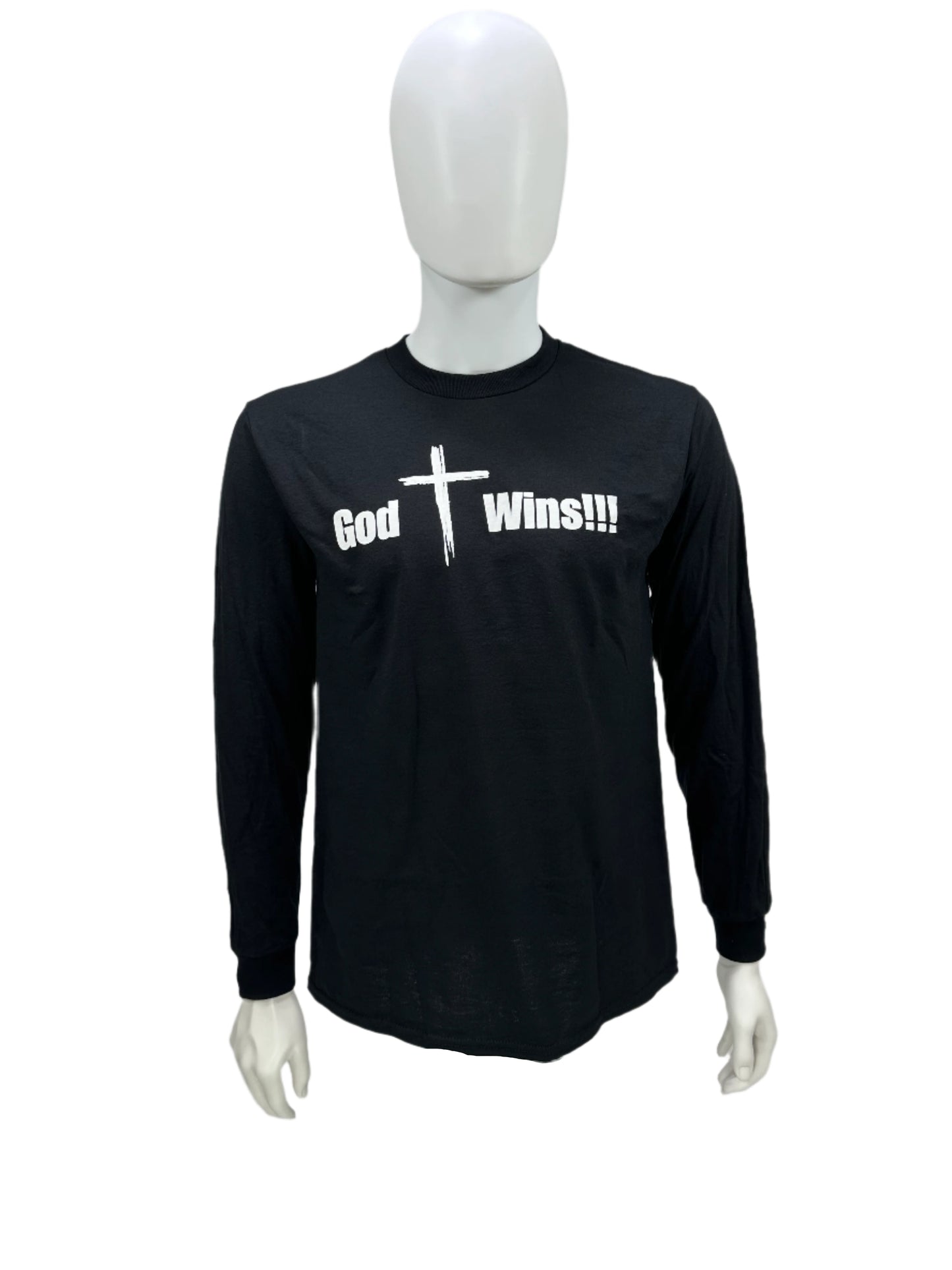 God Wins - Long Sleeve T-Shirt - Black