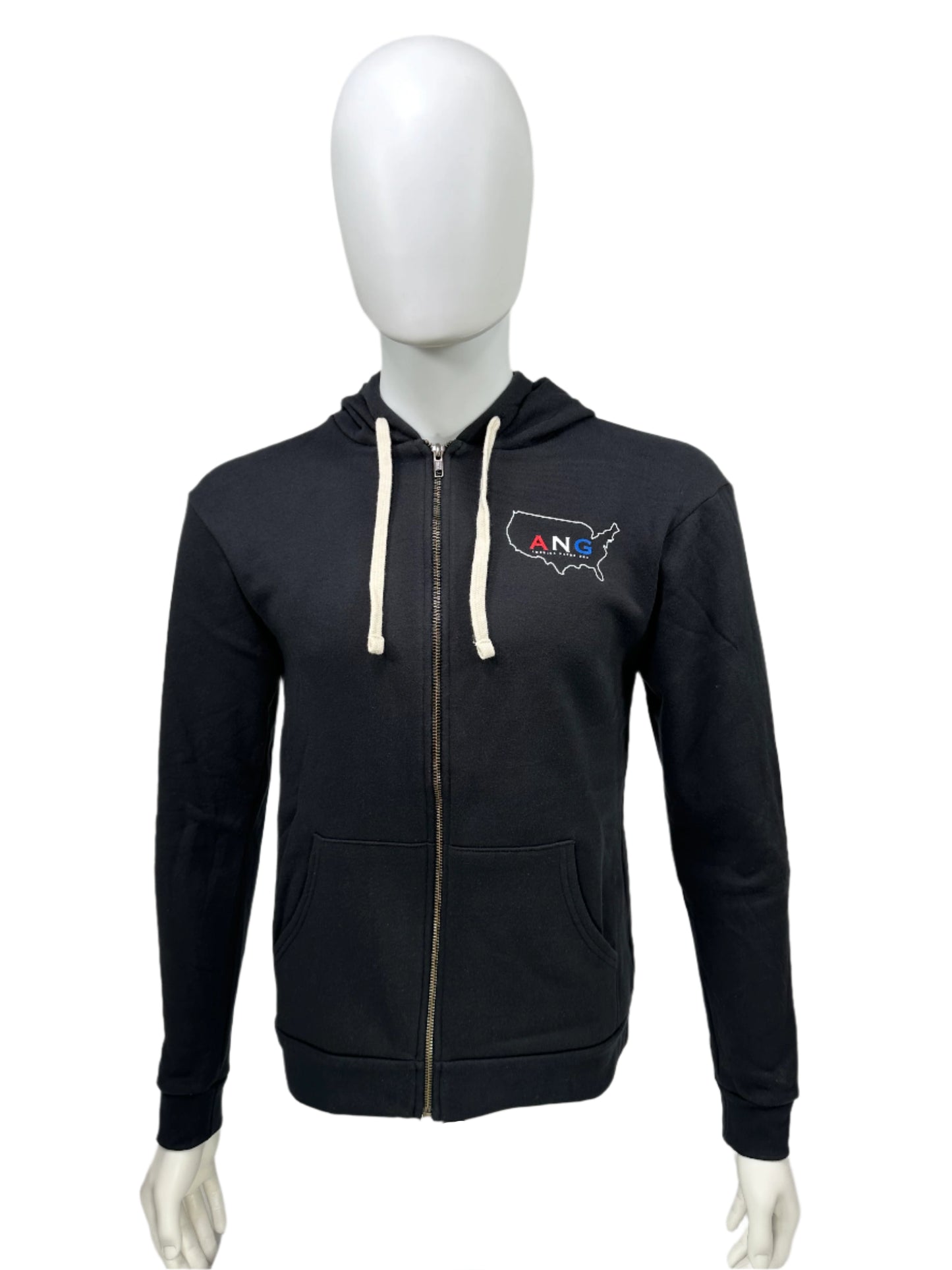 America Needs God Zip Up Hoodie - Black - Red/White/Blue Letters