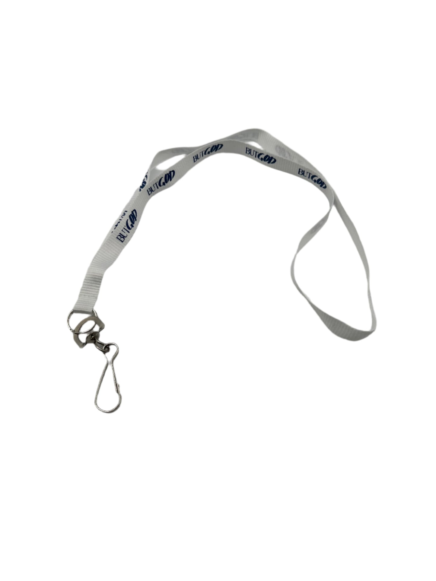 But God Lanyard - White/Navy Lettering