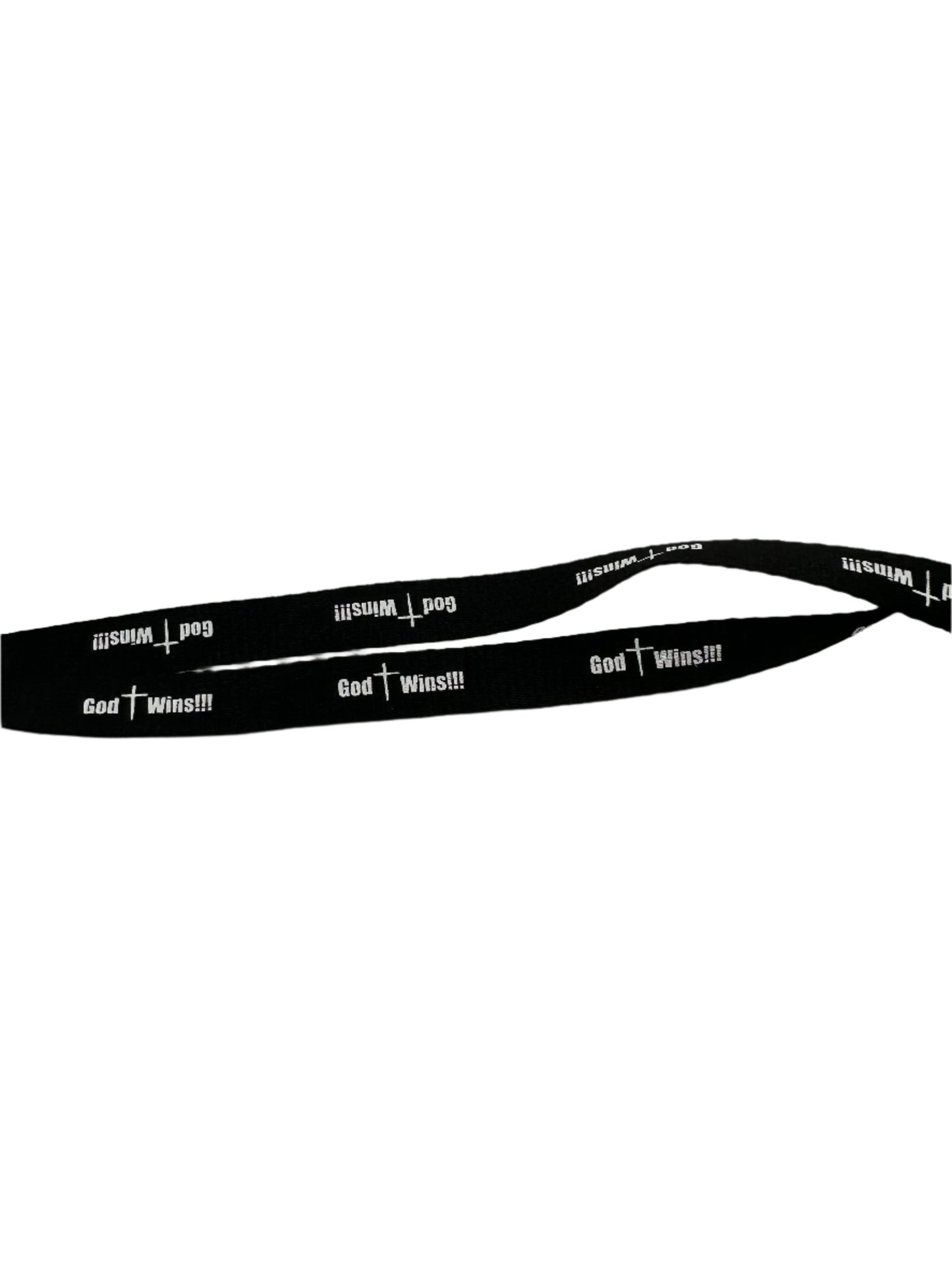 God Wins Lanyard - Black/White Lettering