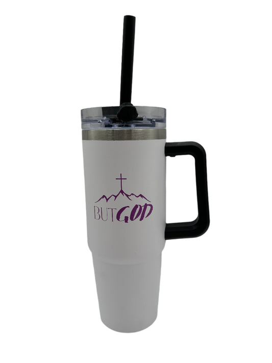 JGM But God Tumbler - White/Purple