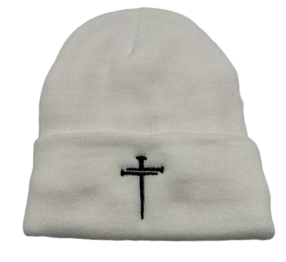 3 Nails Beanie Sherpa Lined - White
