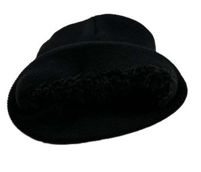 3 Nails Beanie Sherpa Lined - Black