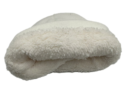 3 Nails Beanie Sherpa Lined - White