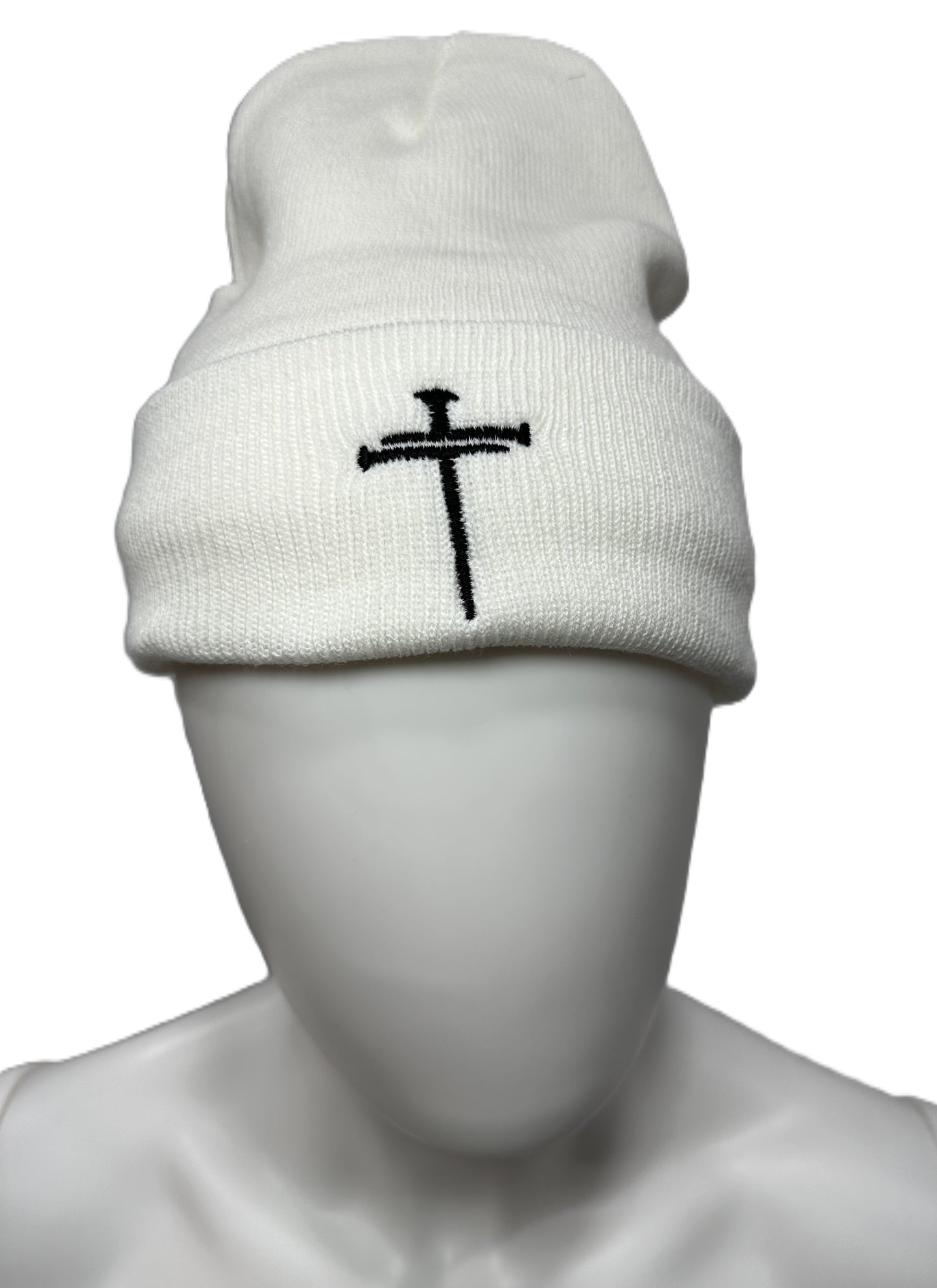3 Nails Beanie Sherpa Lined - White