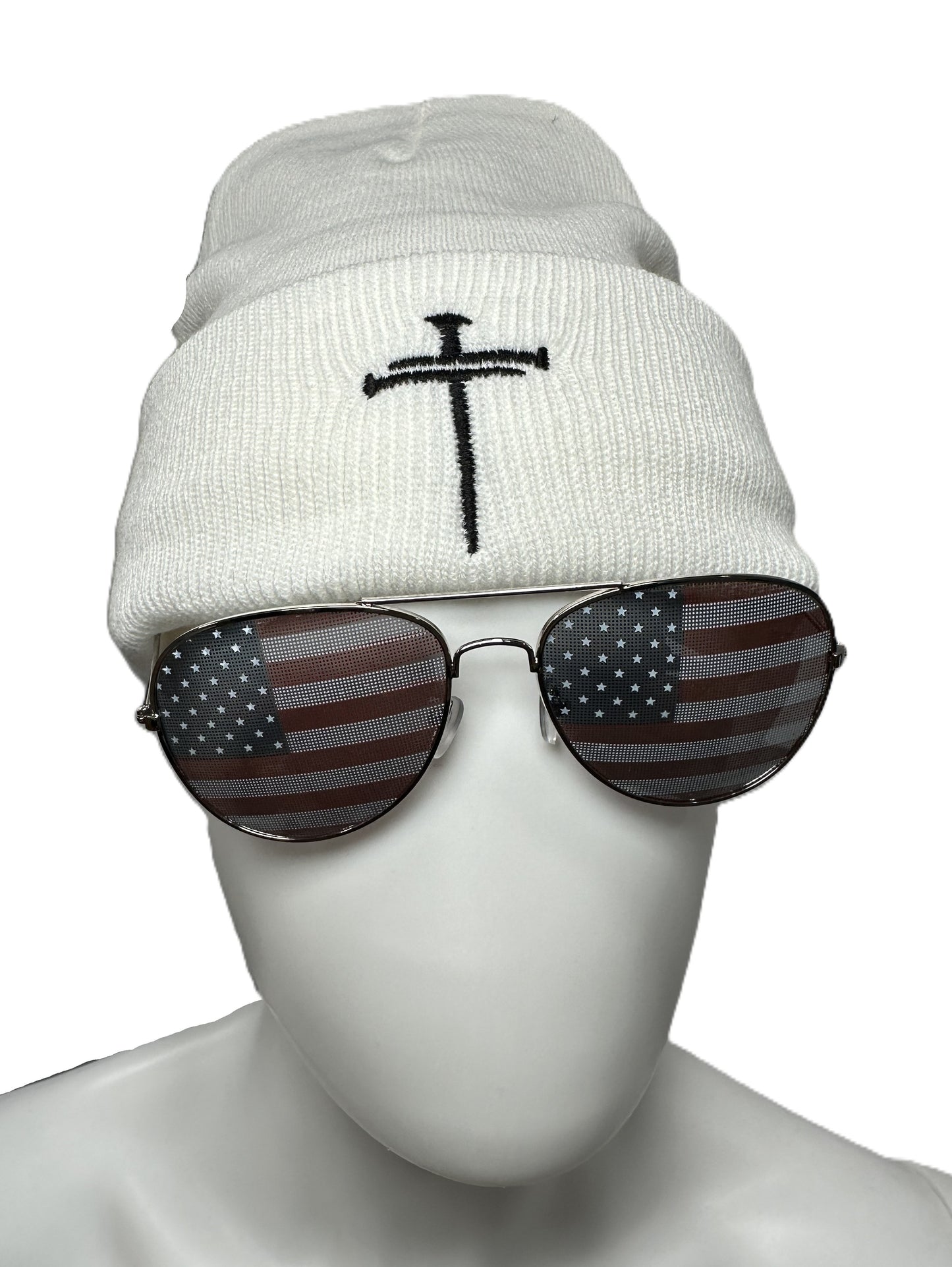 3 Nails Beanie Sherpa Lined - White