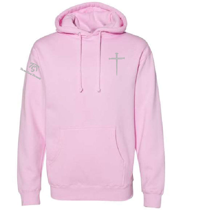 3 Nails & Cross - Pink Hoodie