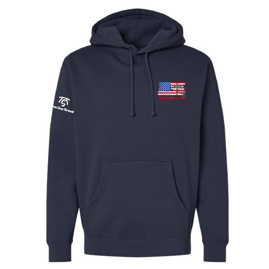 3 Nails & Flag - Navy Hoodie