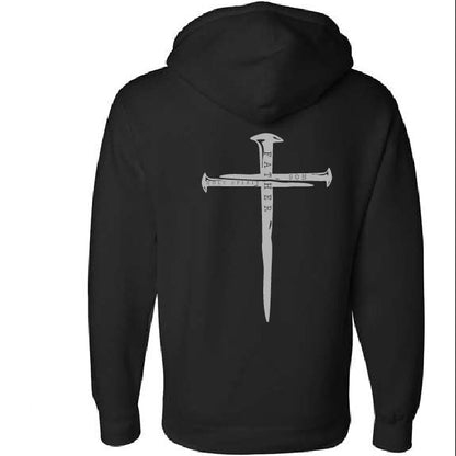 3 Nails & Cross - Black Hoodie