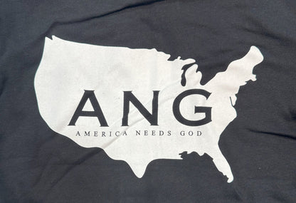 America Needs God Zip Up Hoodie - Black - Black Letters