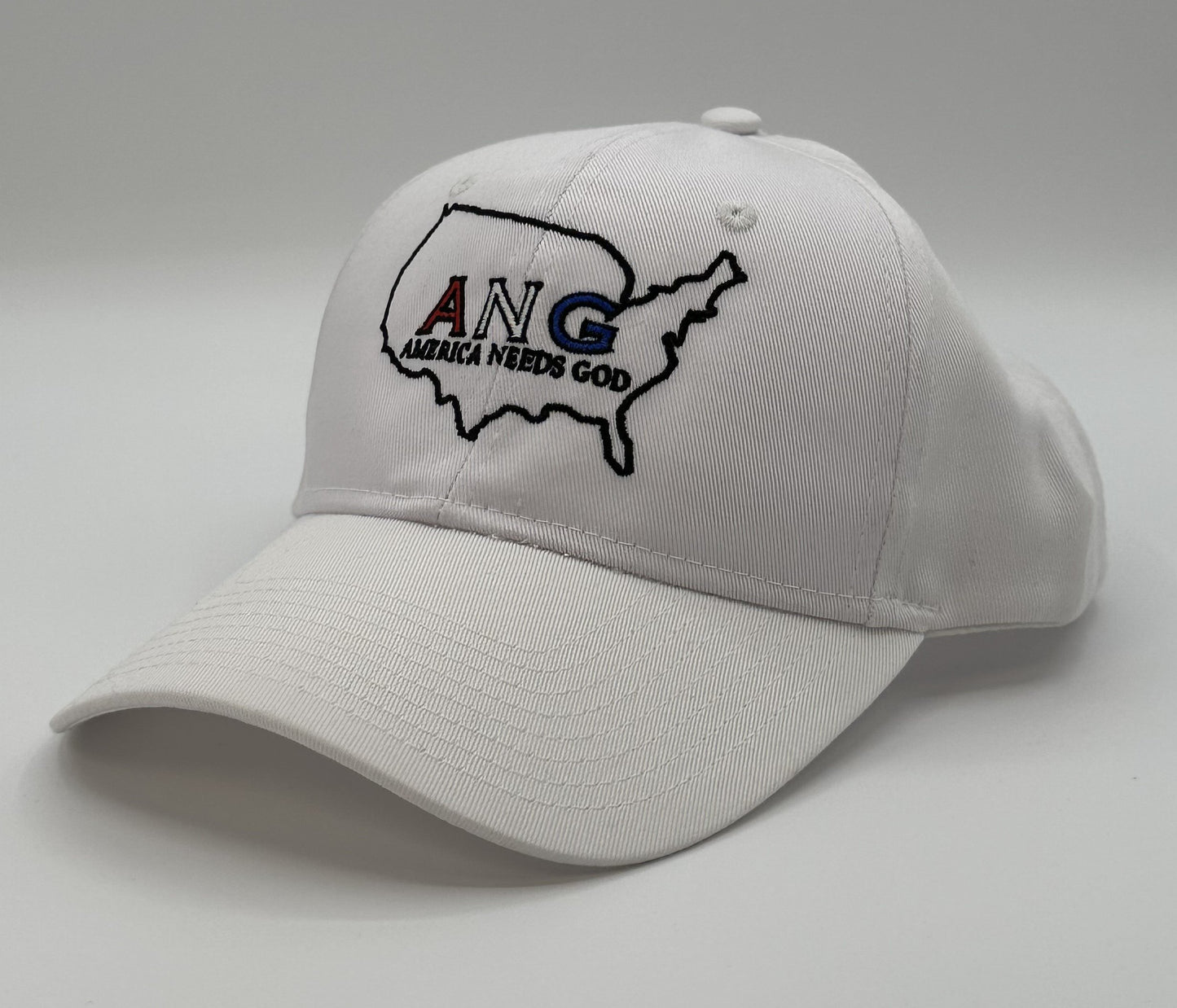 America Needs God Hat - White- Red/White/Blue Letters