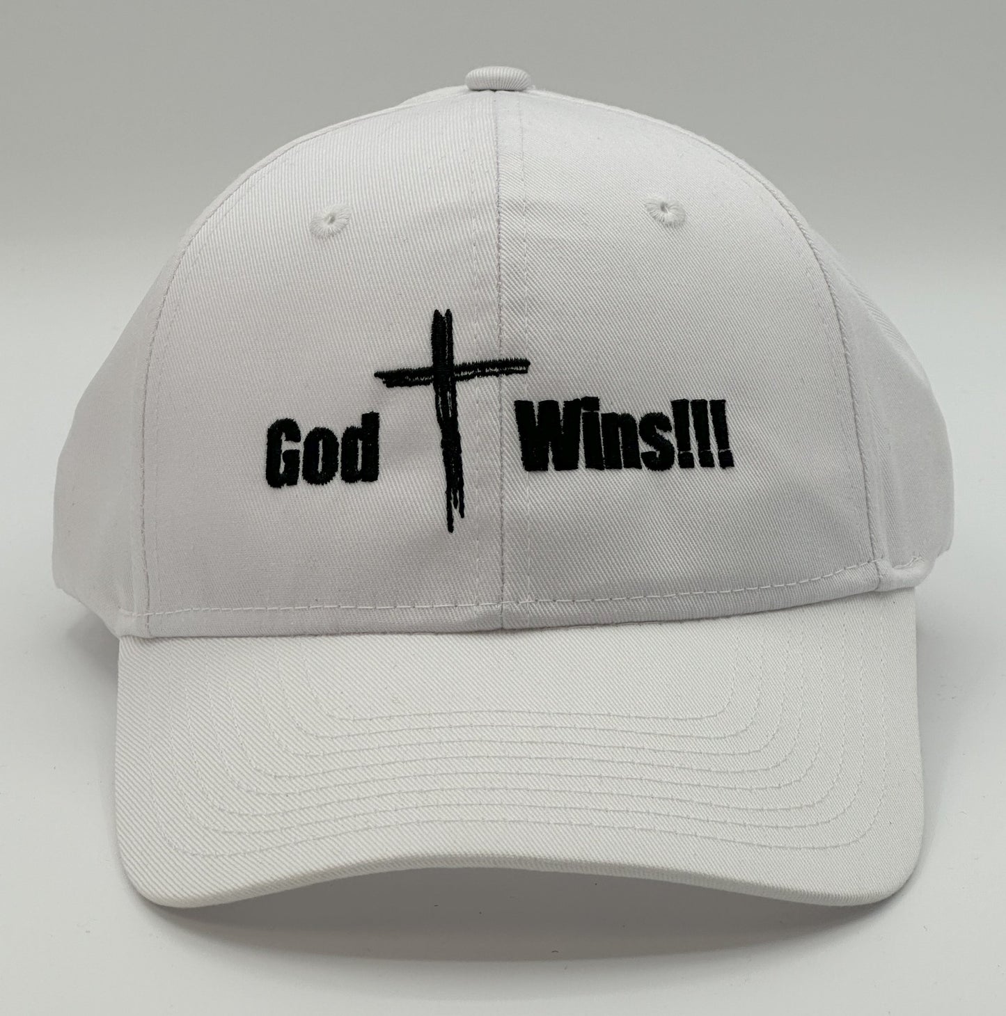God Wins Hat - White