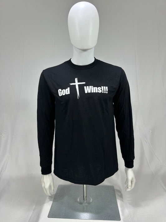 God Wins - Long Sleeve T-Shirt - Black