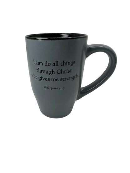 I Can Do All Thing 20oz Ceramic Mug - Grey/Black