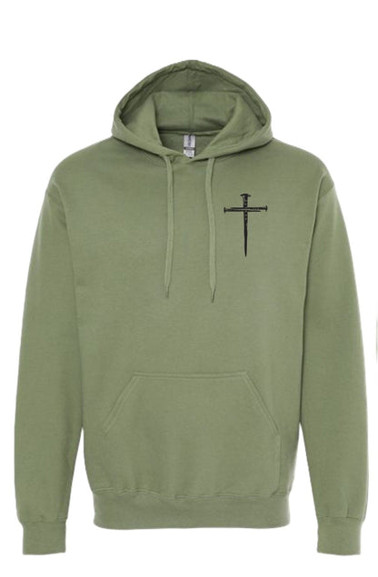 3 Nails & Cross - Military Green Hoodie