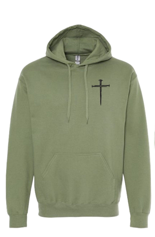 3 Nails & Cross - Military Green Hoodie