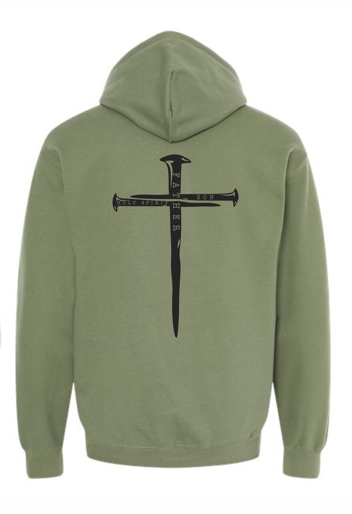 3 Nails & Cross - Military Green Hoodie